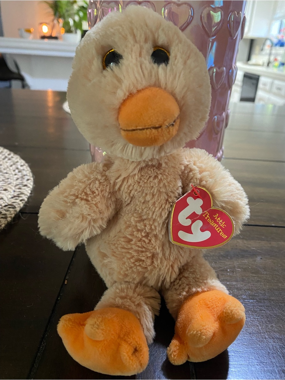 TY Debbie Plush Bear in Light Tan Fur